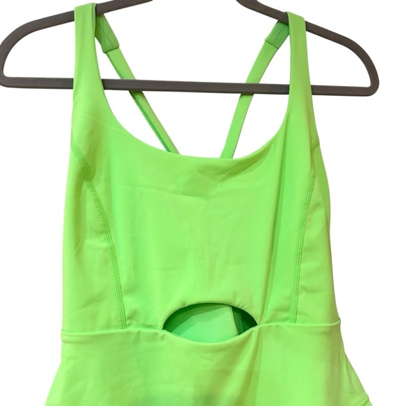 FP Movement Righteous Runsie Sz L Neon Lime Green Cutout Athletic Romper - Picture 5 of 11